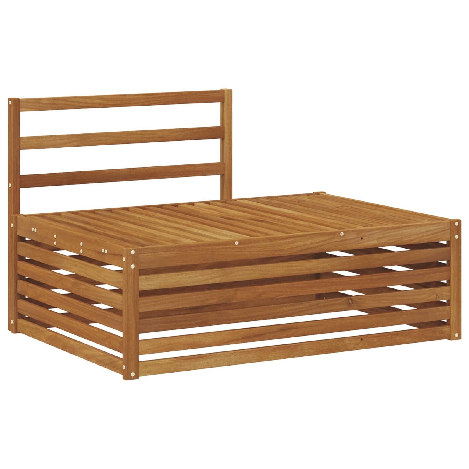 Ensemble de canapés d extérieur 3 pièces en Bois d Acacia Massif, canapé Angle modulable pour terrasse Jardin, mobilier Lounge Naturel, Assise 37 cm