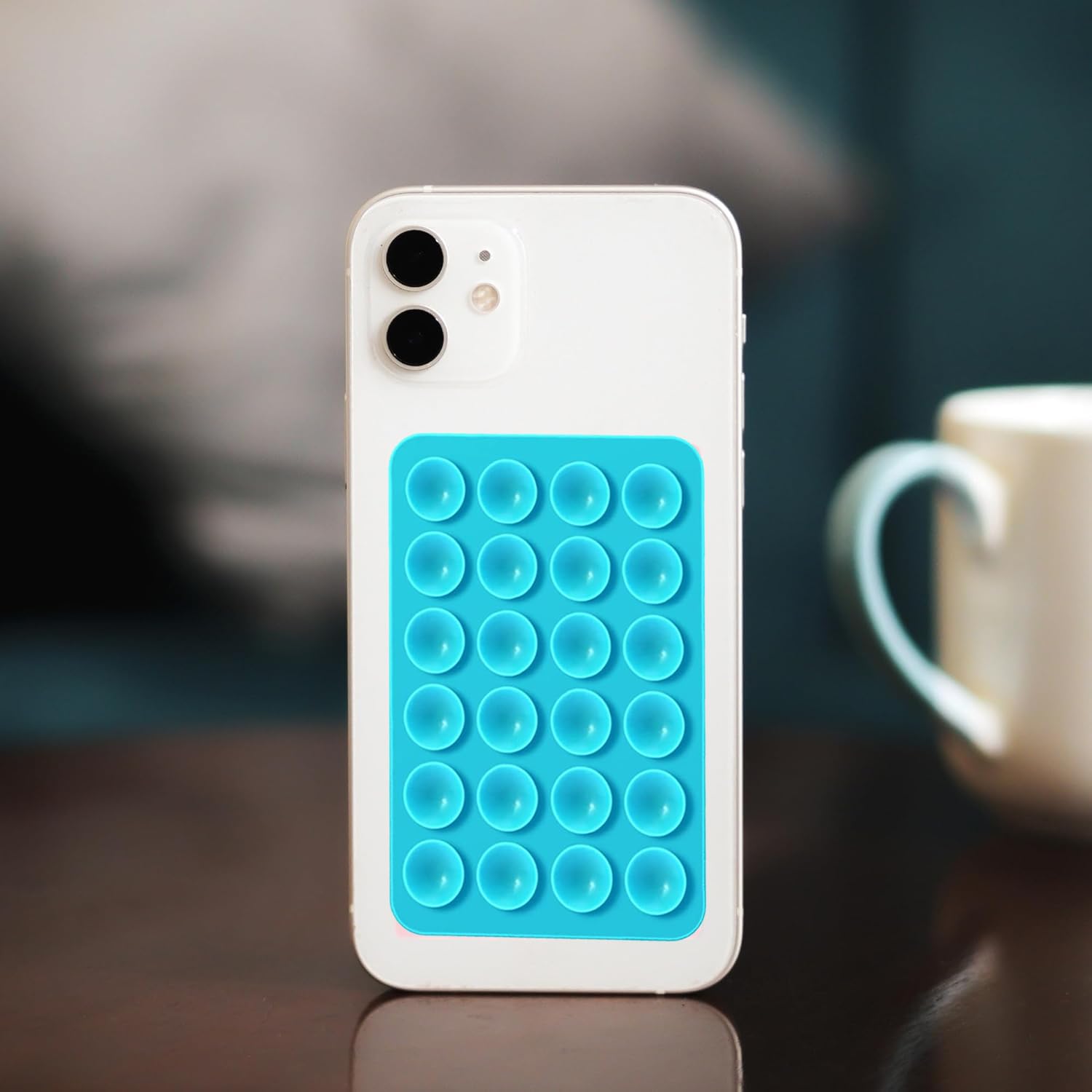 Silicone Suction Phone Case Mount - Adhesive Phone Case With Suction Cups, Blue