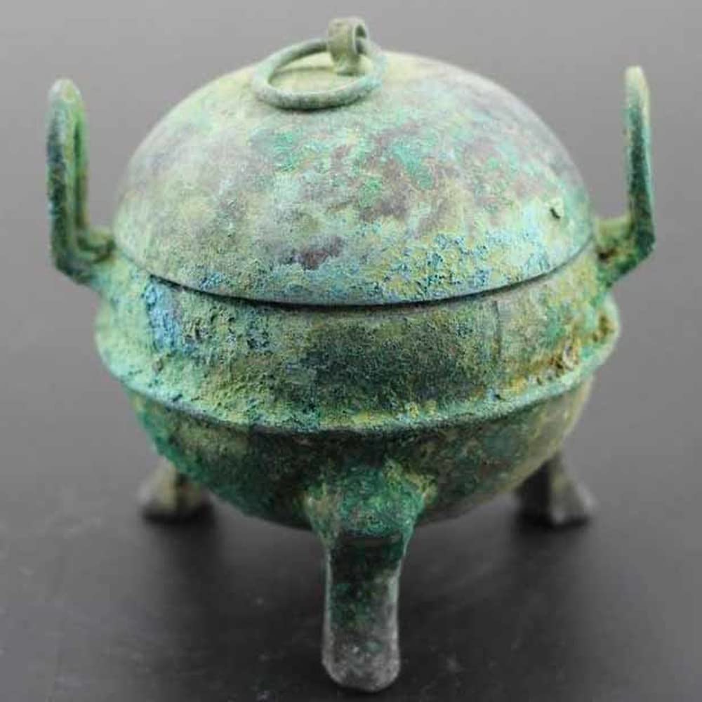 Brûle-encens en bronze trépied XIALON 7 cm style antique
