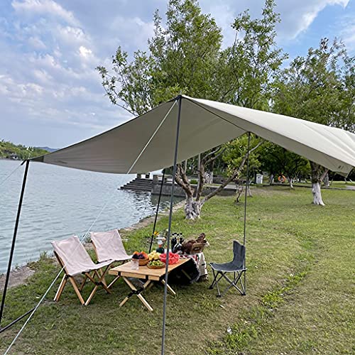 Bâche de camping imperméable PU3000mm coupe-vent avec piquets et cordes - 4