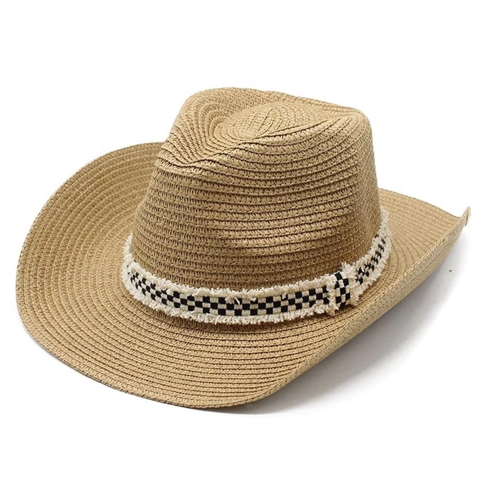 Cappello di Paglia da Uomo Cappello di Paglia Estivo da Spiaggia per attività All'aperto
