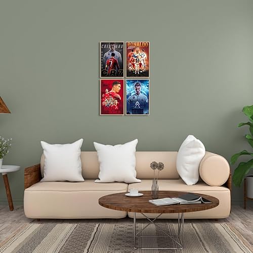 Miniatura 3 de KUGEKI Póster de Superestrella de fútbol Cristiano Ronaldo, juego de 4 pósteres de pared sin marco de 08 x 12 pulgadas