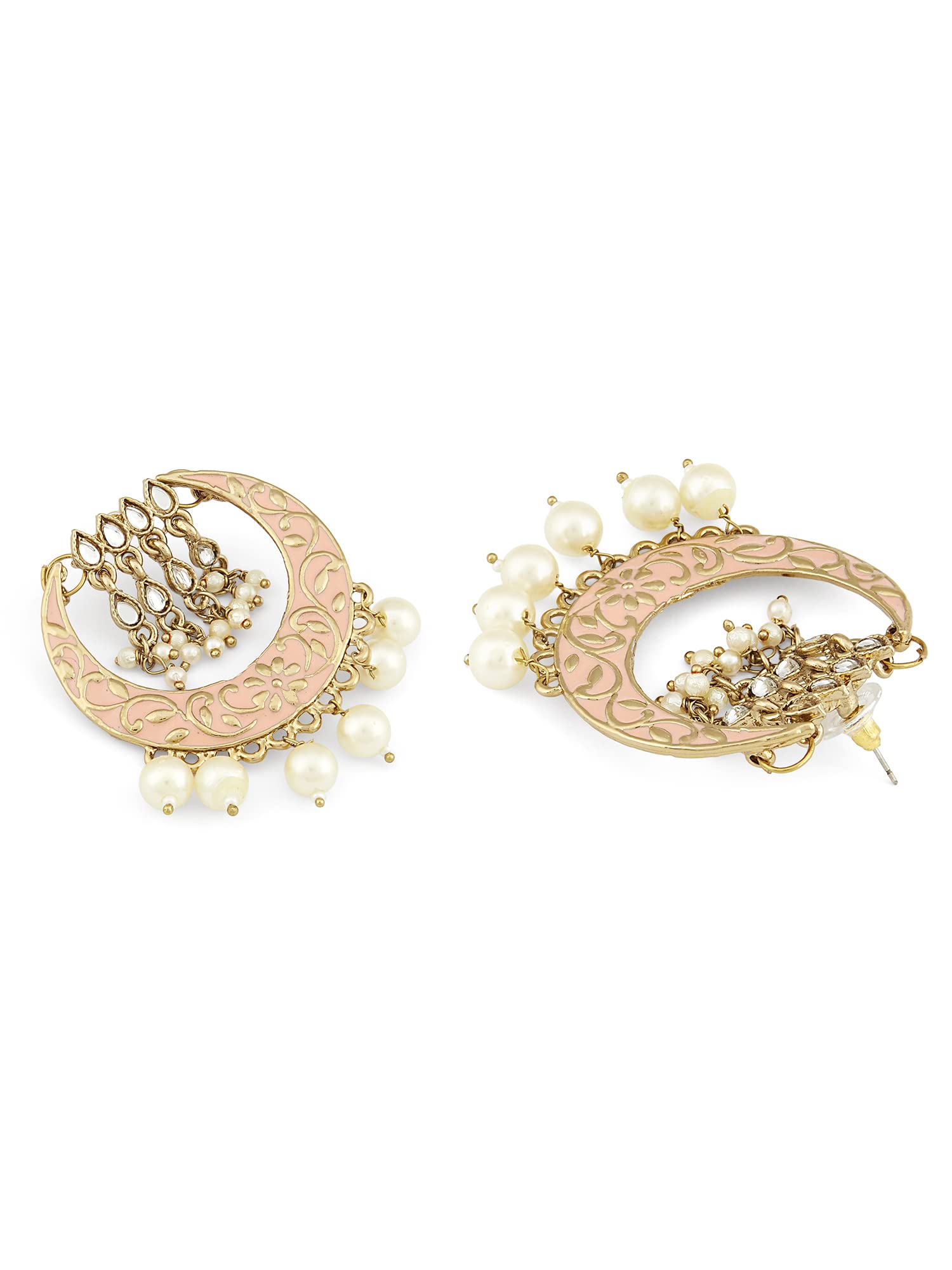 Meenakari Kundan Ethnic Pearl Drops Earring For Women