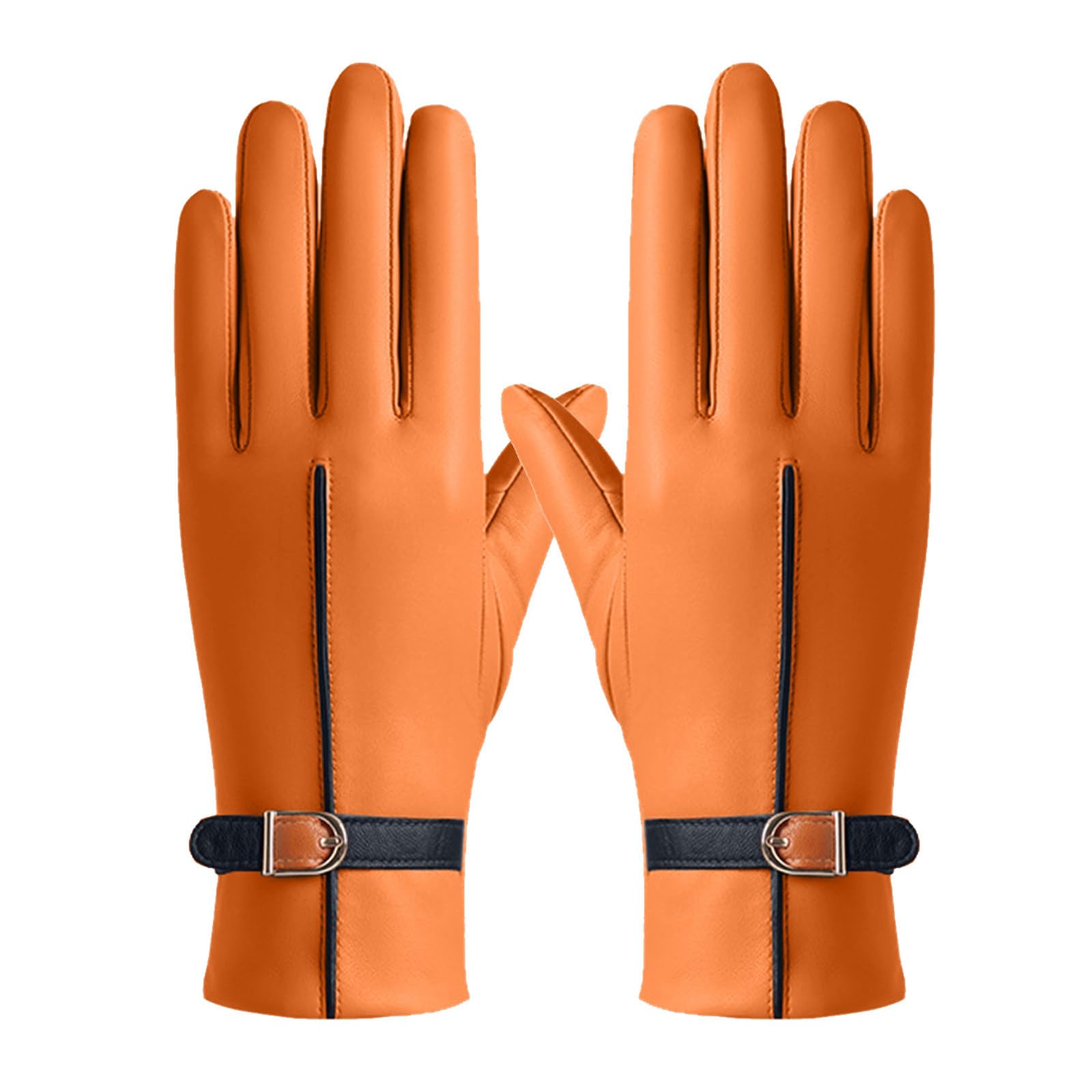 Winter Gloves Men Women Windproof Touchscreen Leather Gloves Cold Weather Warm Lining Glove for Cycling Outdoor Sports
