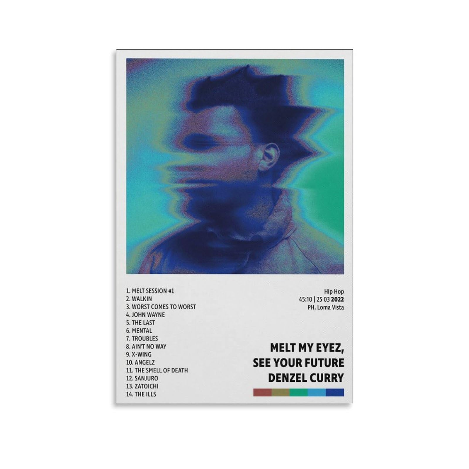 Denzel Curry Melt My Eyez Denzel Curry Album Cover Canvas Poster Print Music Posters for Room Aesthetic Gift Unframe-style16x24inch(40x60cm)