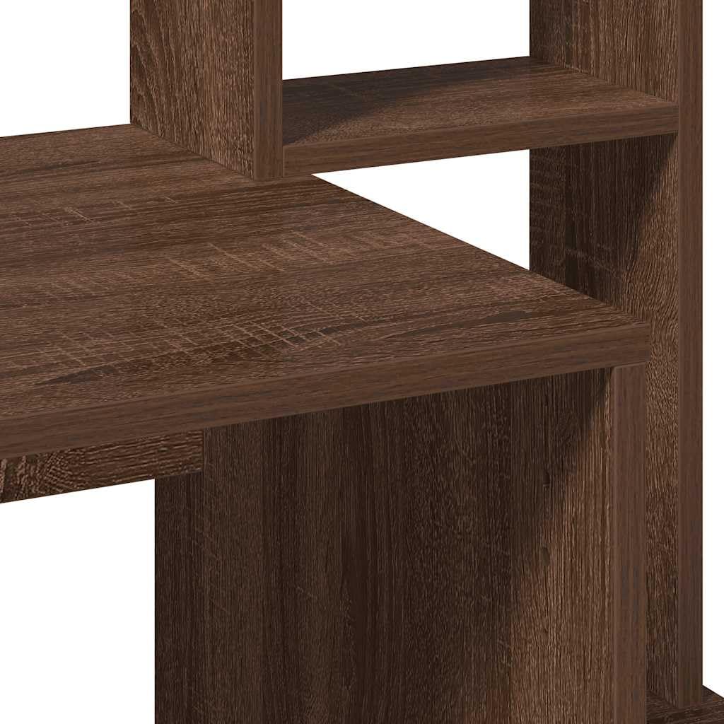 Scrivania con mensola, effetto rovere, marrone, 100 x 45 x 140 cm, materiale in legno, grande area di lavoro per casa, ufficio, design moderno