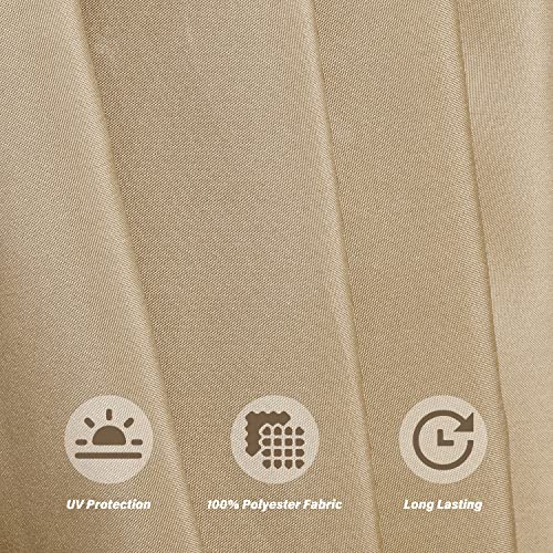 Simple Deluxe 9' Patio Outdoor Table Market Yard Umbrella Replacement Top Cover With 8 Ribs, 9Ft Canopy, Tan Canopy #TOP4