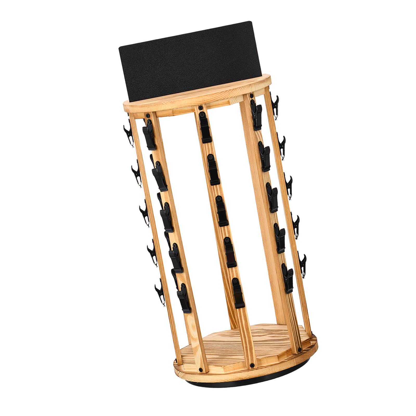 Piceioep 5 Section Rotating Display Stand with Adjustable Dividers and Chalkboard for Home or Retail Use Home and Commercial Display