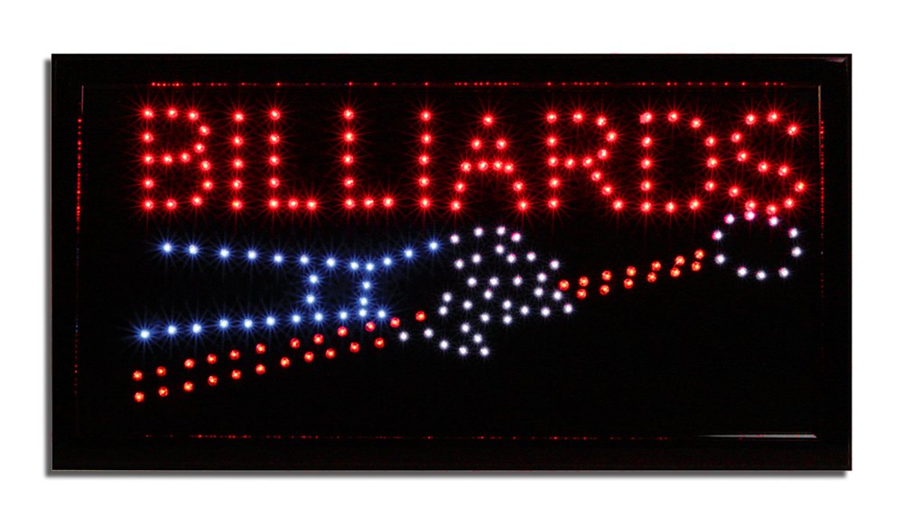 Lighted Billiards Sign - Pool Room Décor - LED Multi Colored Pool Table Accessory - Game Room Décor - Man Cave Decoration 19