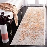 SAFAVIEH Madison Collection Runner Rug - 2'3' x 6', Orange & Ivory, Snowflake Medallion Distressed Design, Non-Shedding & Easy Care, Ideal for High Traffic Areas in Living Room, Bedroom (MAD603P)