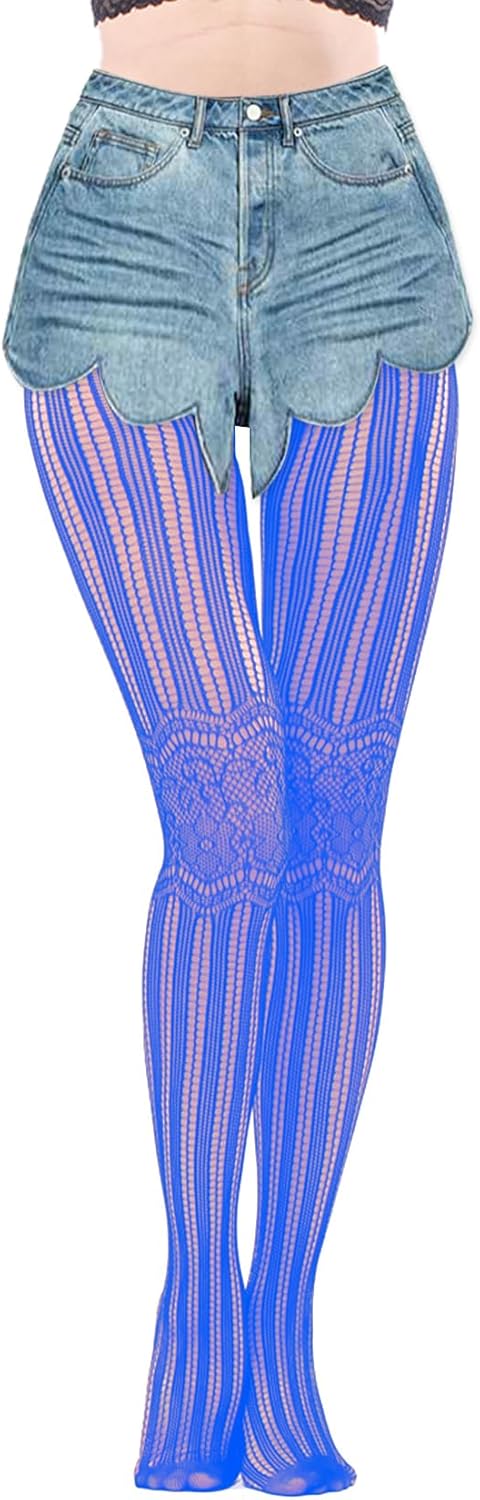 HOVEOX 8 Pairs Lace Fishnet Floral Stockings Patterned Tights Small Hole Pattern Leggings Net Pantyhose - Image 4