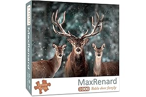 MaxRenard Deer Puzzles for Adults: 1000-Piece Animal Toy Noble Deer Family Jigsaw Puzzle