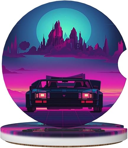 Miniatura 17 de Paquete de 2 posavasos de automóvil absorbentes de cerámica para portavasos de automóvil, tapete antideslizante universal con muesca de dedo,