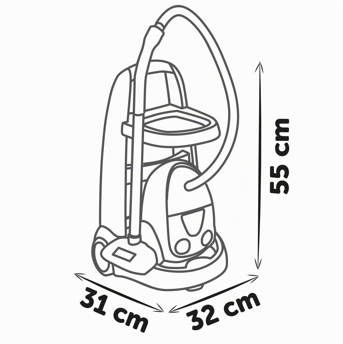 Smoby - Rowenta Reinigungstrolley - Putzwagen + Reinigungsset mit 8 Zubehörteilen - Rollwagen, Besen, Mop & Staubsauger mit Sound - ab 3 Jahren, mit Recyclingmaterial