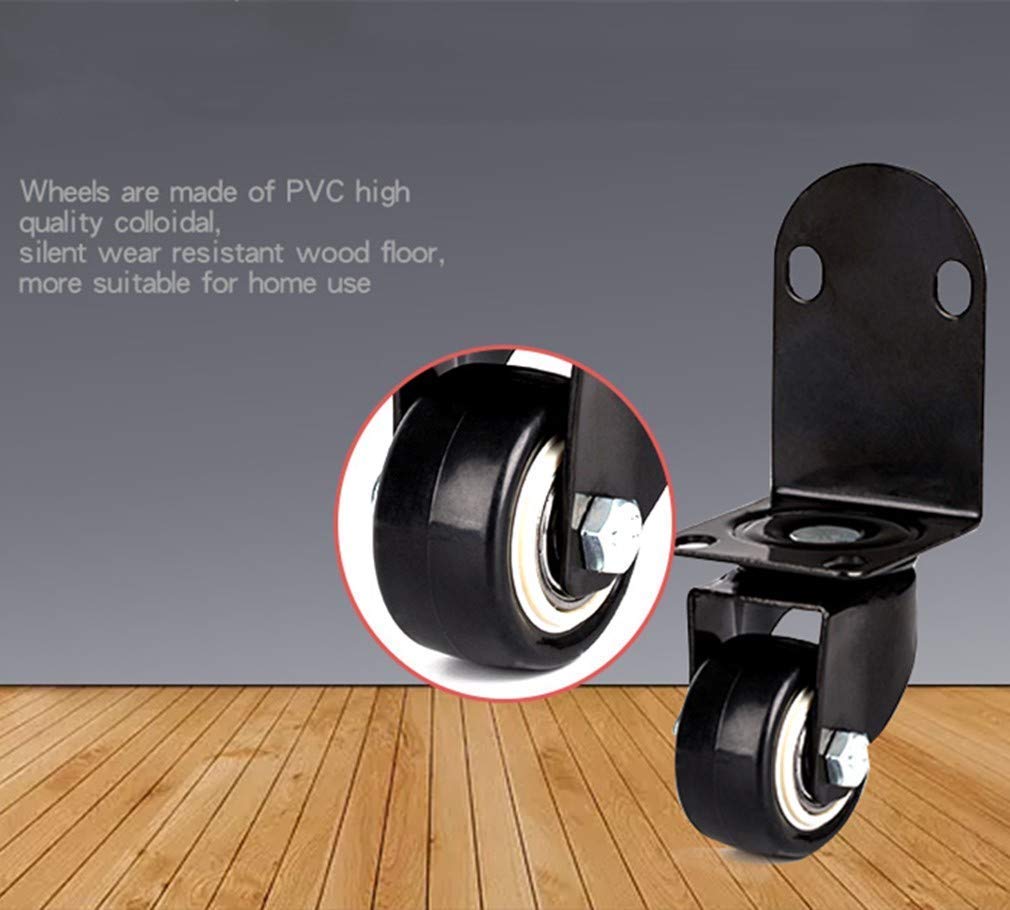 Ruote girevoli in PVC a Forma di L per portafiori Silentniture per scrivania, puleggia per Culla con Freno, Angolo retto, universali da 1,5 Pollici, 4 Pezzi