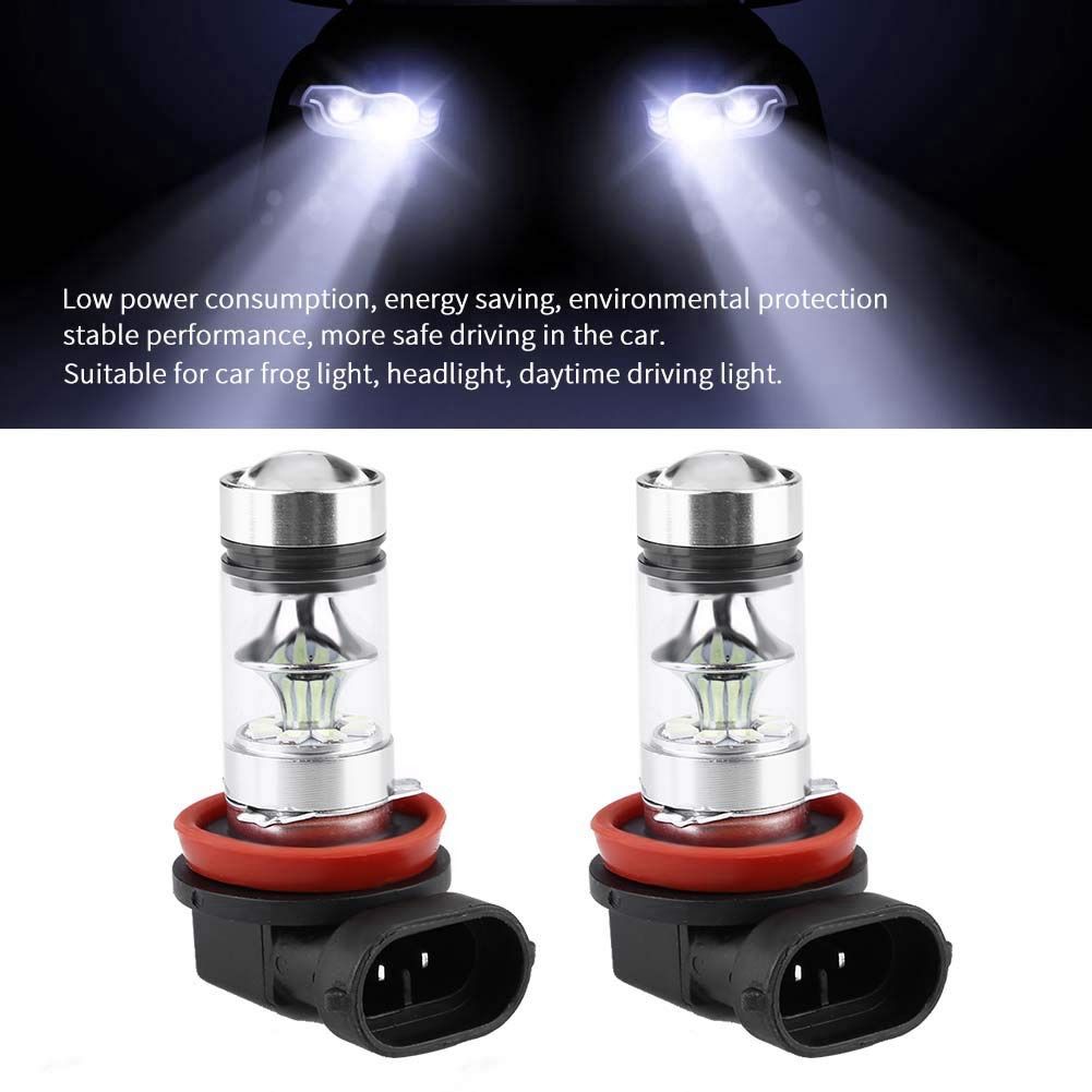 Kit 2 Ampoules LED H7 8000K Bleu Glacial Pour Phares/feux De Brouillard - Neuf