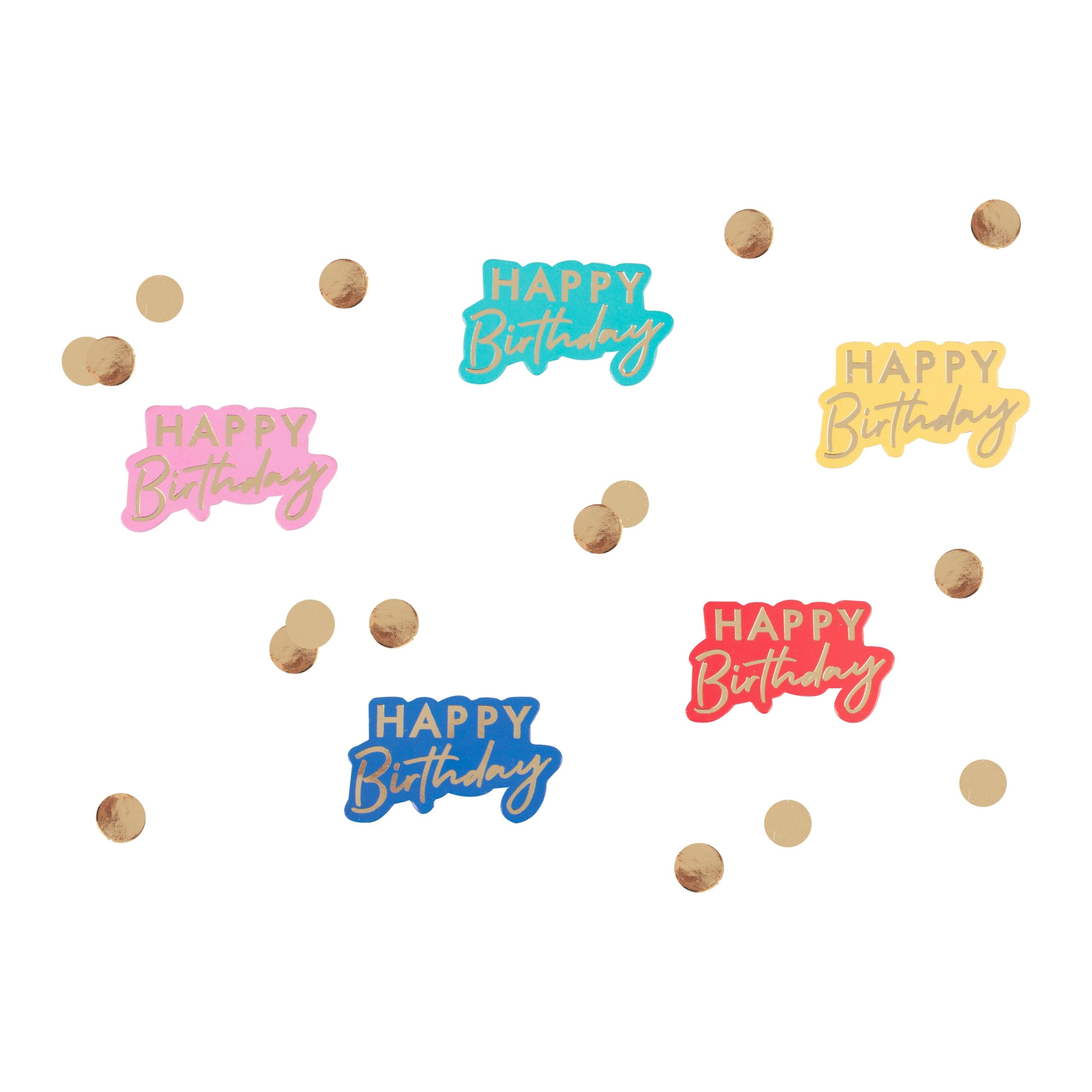 Ginger Ray Buntes Tischkonfetti Mit Goldfolie – Für Geburtstagspartys, 13 G, Bunt & Gold