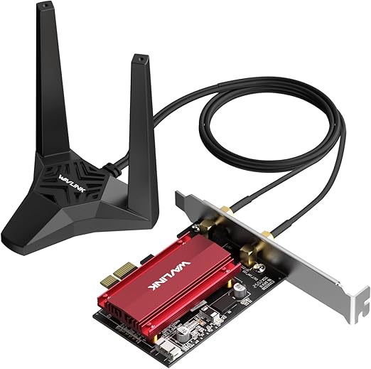 AX5400 WiFi 6E PCIe WiFi Card with Bluetooth 5.3, WAVLINK 5378 Mbps Tri