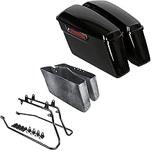 TCT-MOTORPARTS Hard Saddlebags+ Conversion Bracket Fit For Harley 1984-2017 Softail Heritage Classic Fatboy Springer Night Train Bad Boy