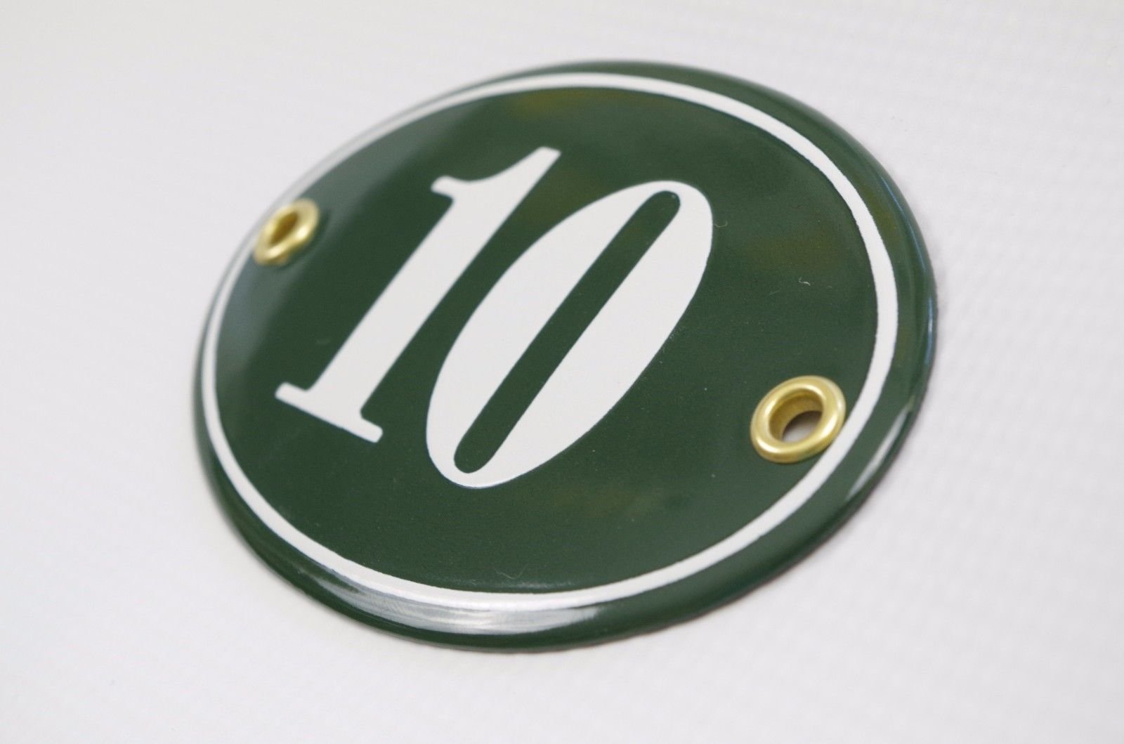 Hausnummer Hausnummernschild Emaille 7x10,5 cm Oval mit Wunschnummer Hausschild, Vorbohrungen, Personalisierte, Hausnummernschilder, Türschild, Wunschtext