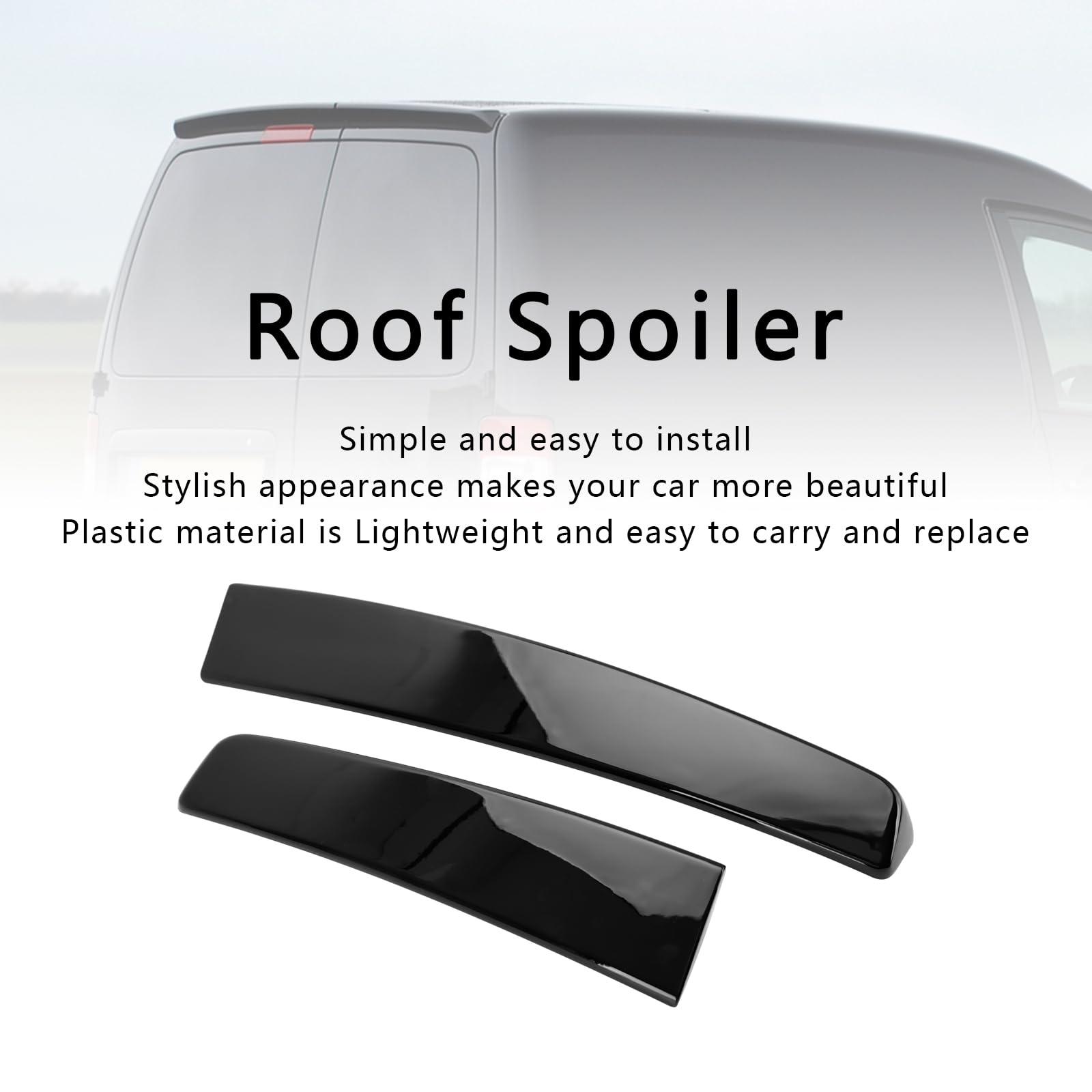 Rear Twin Barn Door Trunk Spoiler Adatto per VW Caddy Maxi 2005-2018 Gloss Black