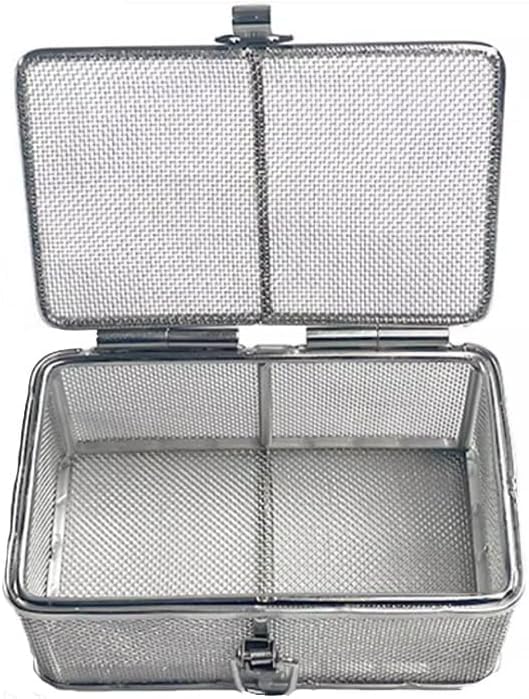 taca do sterylizacji instrumentów Kosze do sterylizacji narzędzi chirurgicznych, czysta siatka ze stali nierdzewnej dla szpitali i laboratoriów(30 * 20 * 7cm,Mesh 0.5mm)
