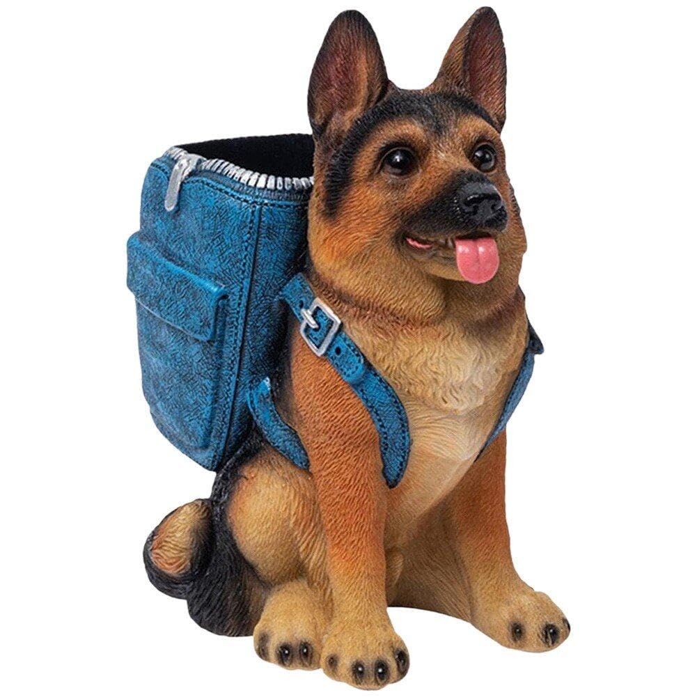 Danlai As Shown Desk Pen Holder Dog Statue Dog Sculpture Pen Container Pen Box Figurines Desktop Storage Organizer Accessories
