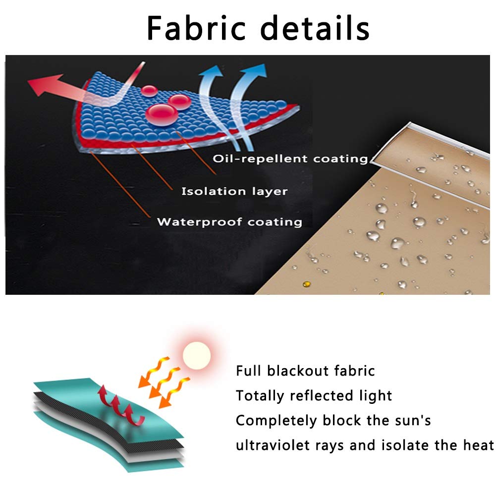 Persianas opacas automáticas personalizables (idioma español no garantizado), manual inalámbrico, para oficina, dormitorio, baño, 60 cm x 200 cm, control de luz perfecto