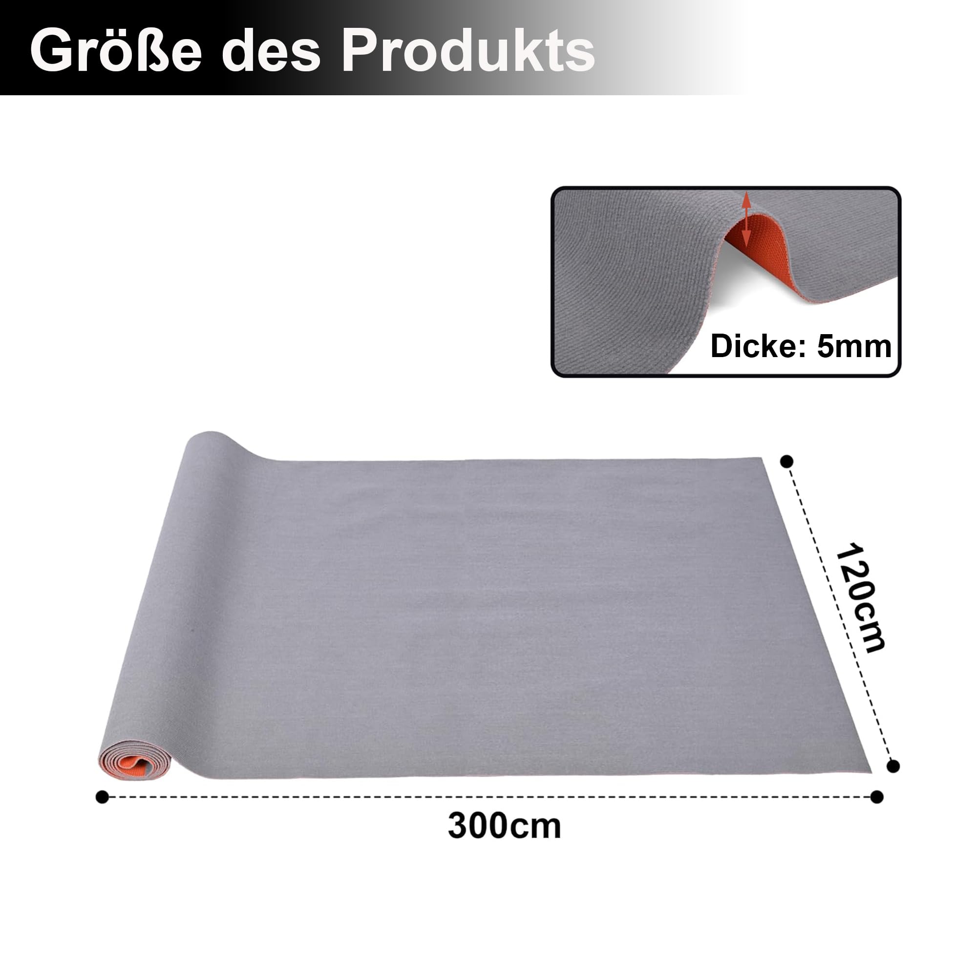 tonchean Teppichläufer Meterware 300x120 cm rutschfest Teppich Läufer Flur | Waschbar Küchenteppich Schmutzfangmatte groß Eingang Korridor Teppich Lang flur Fußmatte für Küche Wohnzimmer Büro, Hellgrau