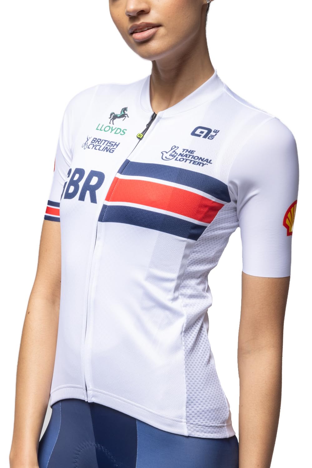 Alé Women's British Cycling Official Prime Short Sleeve Cycling Jersey, XXL White