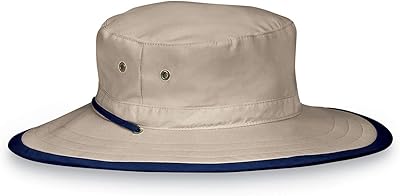 Wallaroo Hat Company – Men’s Explorer Sun Hat – UPF 50+, Wide Brim, Packable Design, Chin Strap, Adjustable Size – Sun-Smart Functional Hat Ideal for Outdoor Adventures (Large/X-Large, Camel/Navy)