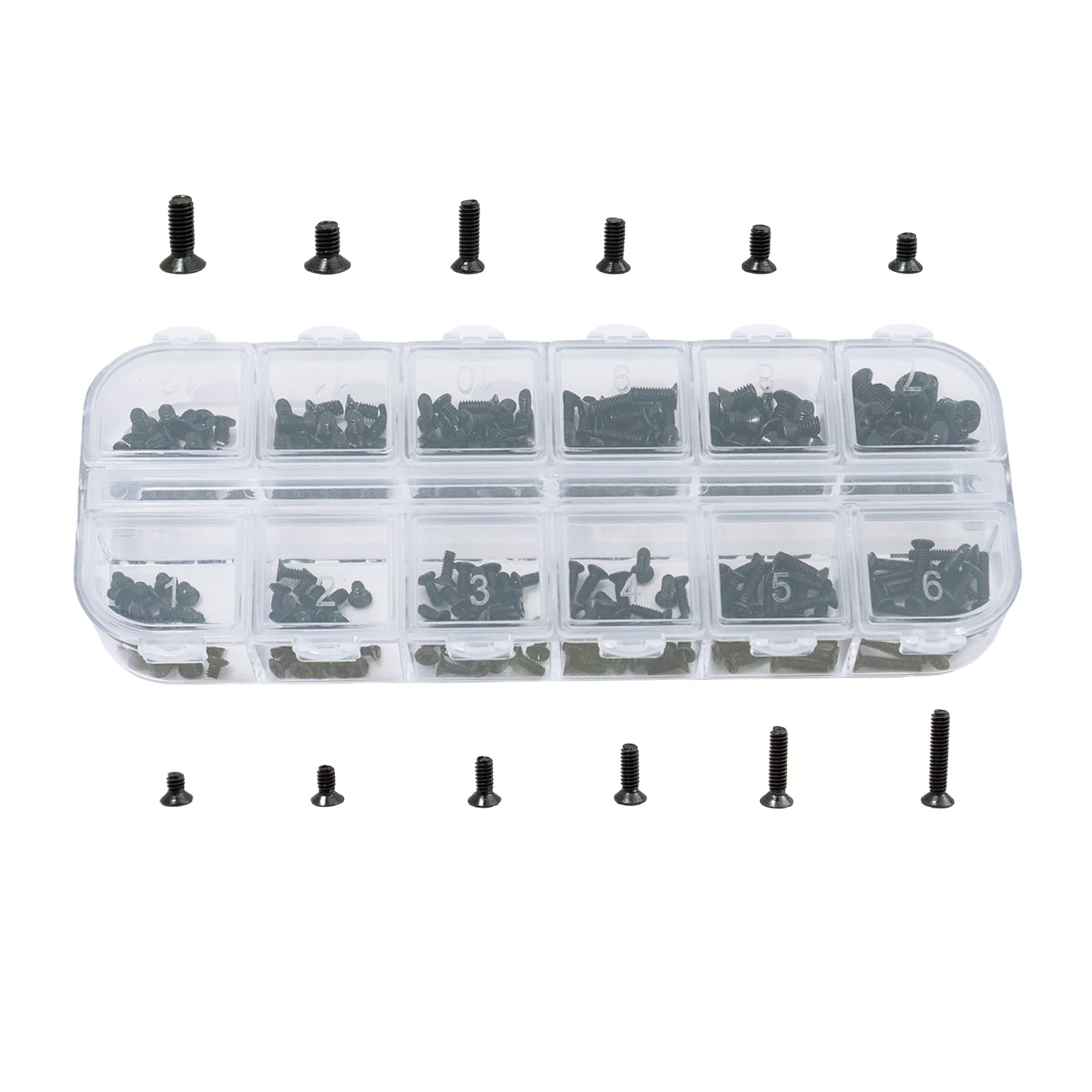 240 Pcs M2 M2.5 M3 Laptop Screws, notebook screw kit, Mini Flat Head Phillips Screws Replacement Computer Screw Electronic Repair Accessories (10 Sizes)