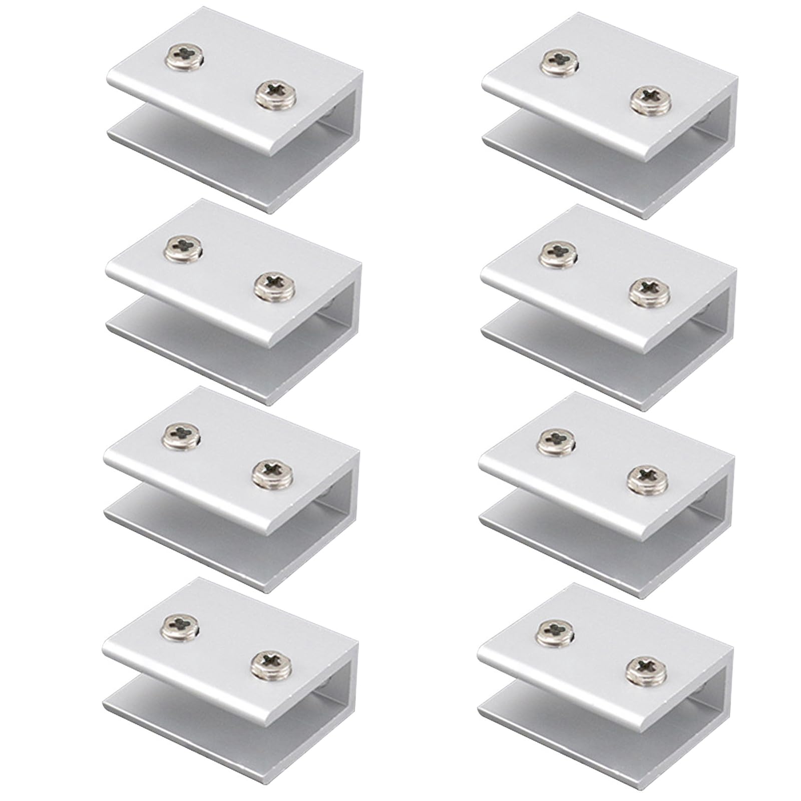 8Pcs Glass Shelf Bracket Aluminum Alloys Square Glass Clamps Clip Holder Bracket for Wall Mounted Enduring Aluminum Alloys Shelf Clamps Clip