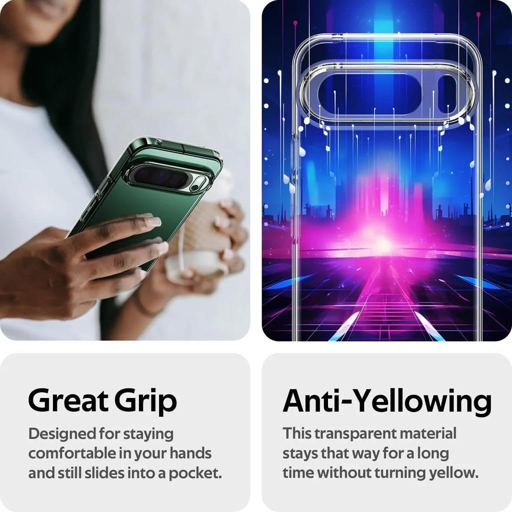 Oprimio Krystalicznie przezroczyste etui do Google Pixel 10 Pro [silikonowe etui] [% 100 przezroczyste] [niemiecki materiał] [ultra cienkie] przezroczyste etui na telefon komórkowy do Google Pixel 10