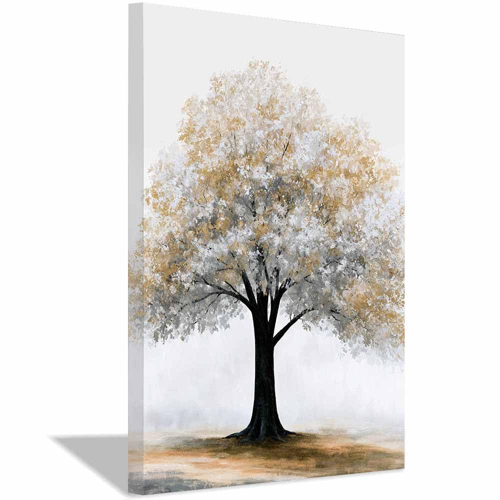 HOQIU Tree Wall Art B&W Butterflyss willows s artwork, home canvas prints, for Bathroom Living Room Bedroom(Multicolor)-70x100cm Framed