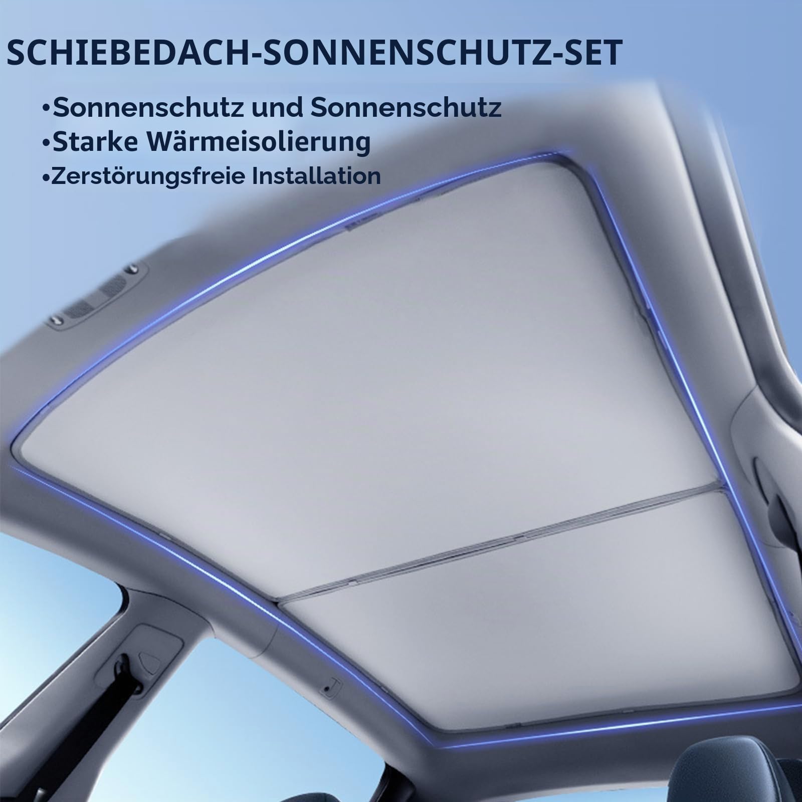 Sonnenblenden kompatibel mit T-esla 2021 2022 2023 Model 3 Glasdach, Auto Schiebedach Glas Schatten faltbar Sonnenschirm Hitze isolieren Sonnenschirm Sonnenschutz (White, Model 3)
