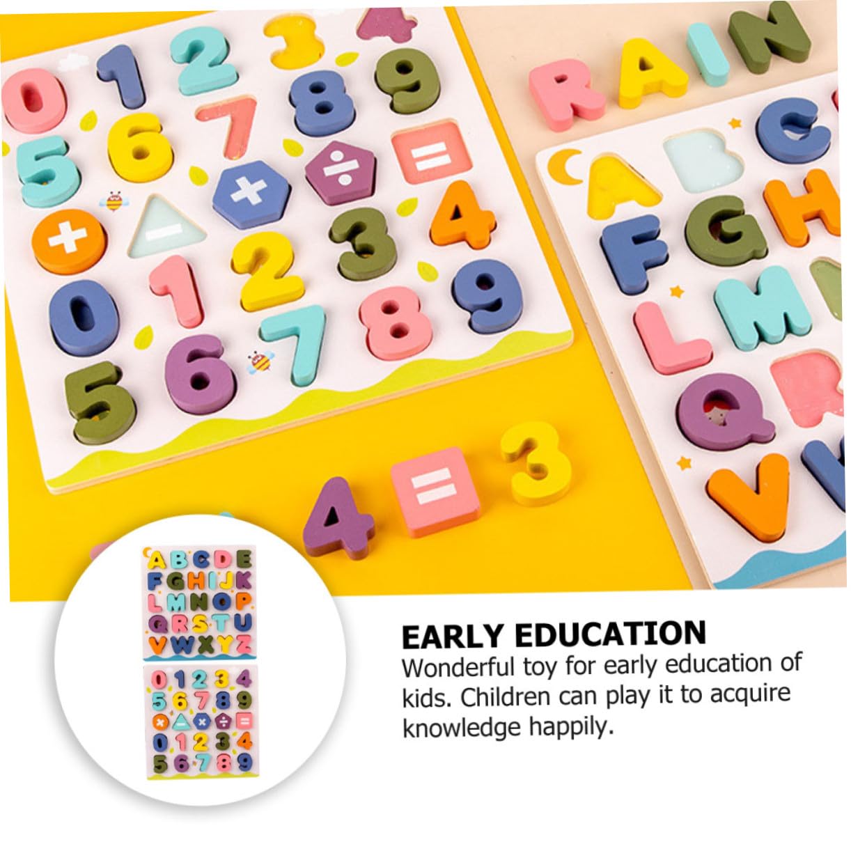 Didiseaon 2juegos Rompecabezas de Madera para Educativos Juguete de Emparejamiento de Números y Placa de Emparejamiento de Letras Alfabeto y Reconocimiento de Números para Jardín