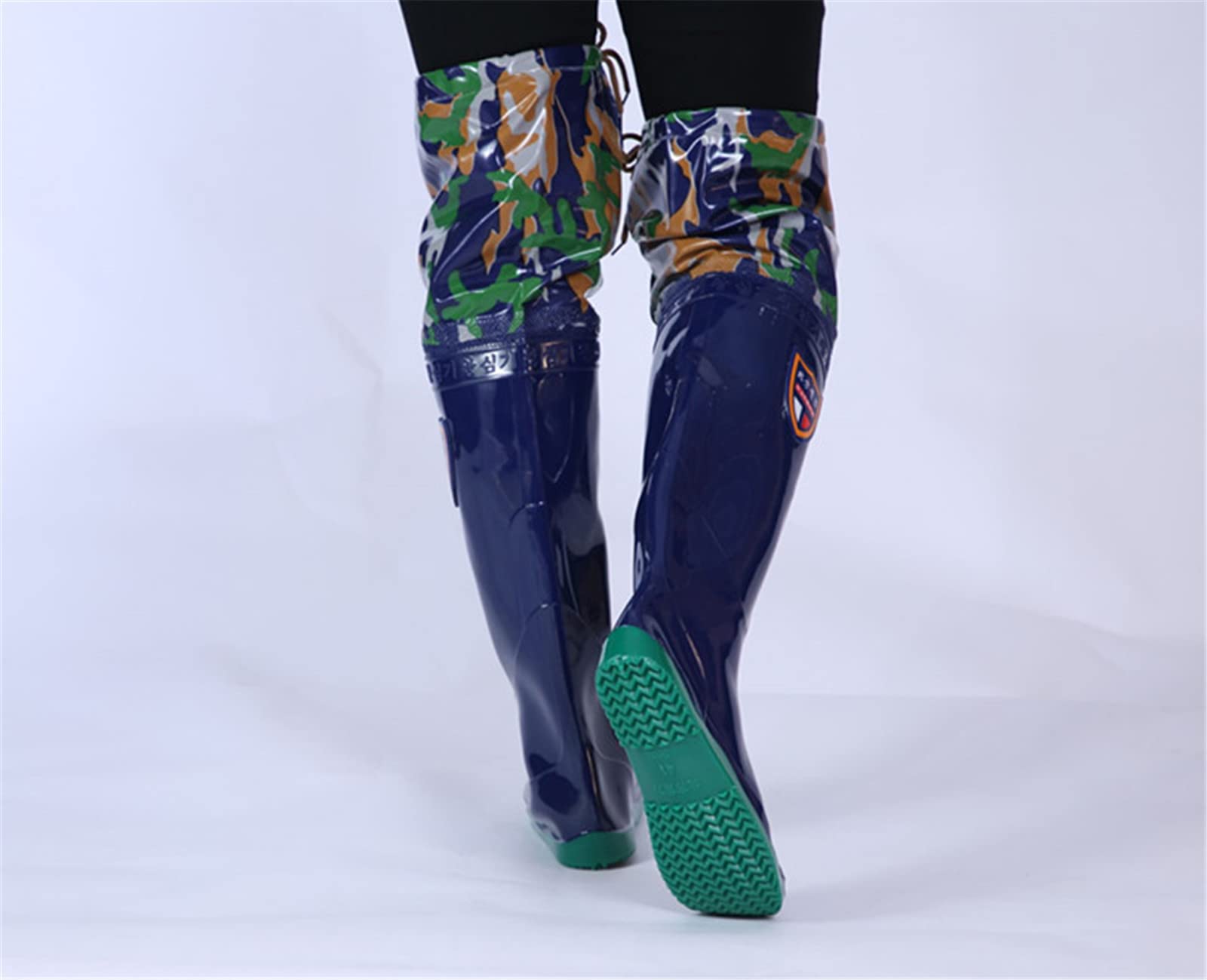 Stivali da Lavoro Impermeabili, Stivali da Pioggia Alti, Trampolieri Traspiranti con Suola A Tacchetti per La Pesca E La Caccia - Scarpe da Pesca per Uomo E Donna,46EU,Blue