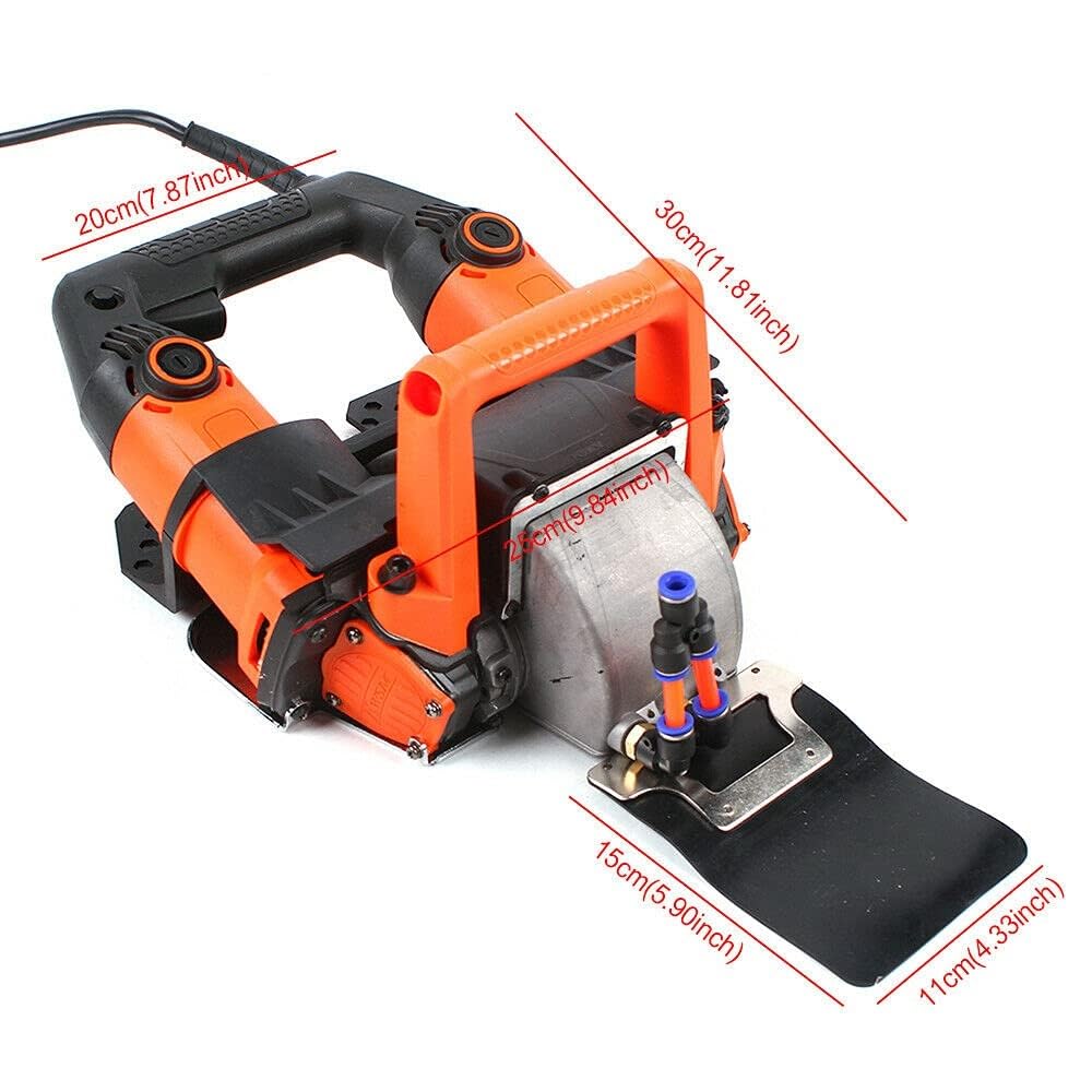 Rozadora de pared ranurada sin polvo de 220 V, 5200 W, 10500 R/min, profundidad de ranura de 45 mm, ancho de corte de 72 mm for ladrillo, hormigón, mármol (hoja de sierra de 5 piezas)