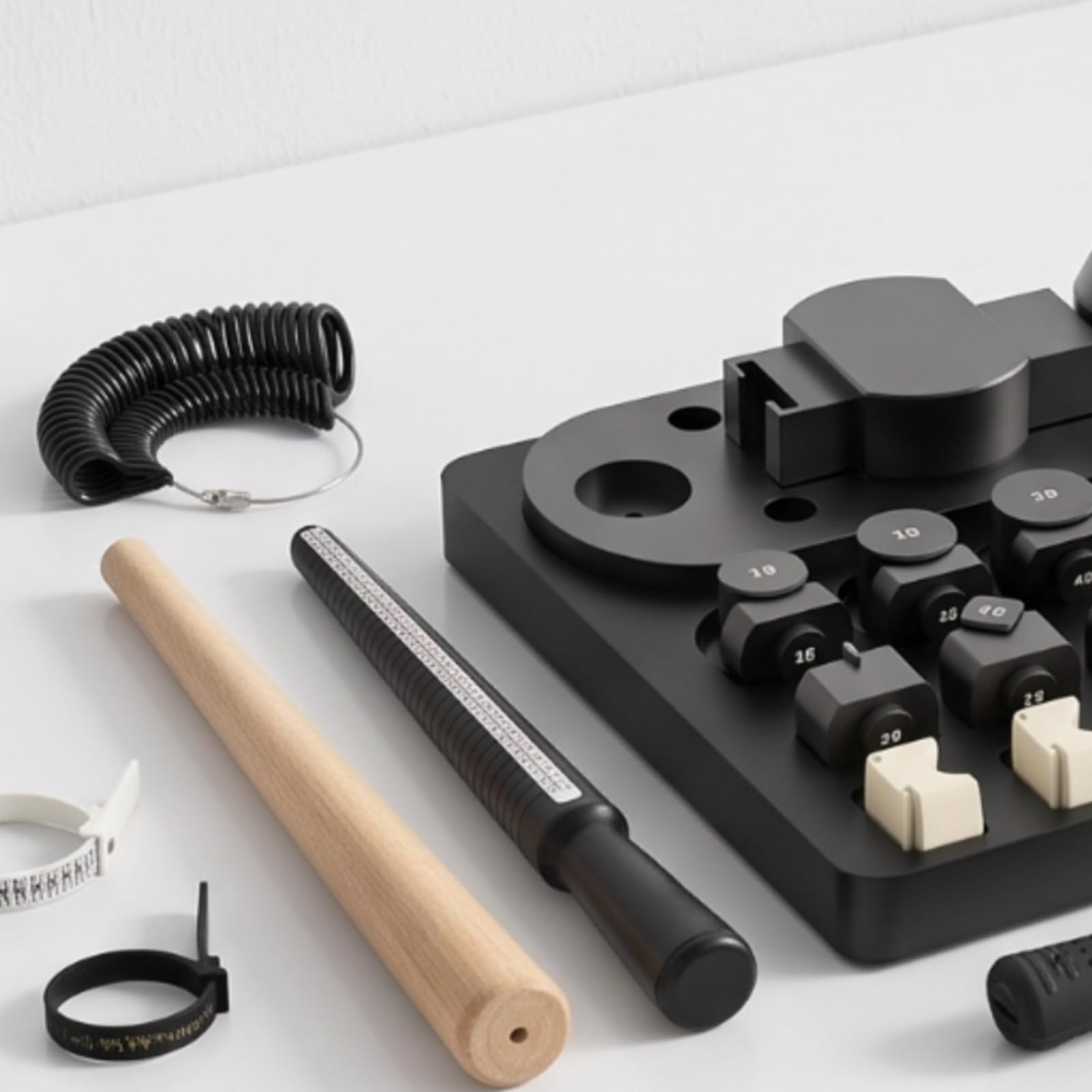 TISHITA Schmuck Formmaschine Schmuckbandbieger Ringbieger Formwerkzeug Satz mit Nylon Einsätzen Metallkörper Kunststoffteile für Werkbank Schmuckherstellung Reparatur, Amerikanische Größe