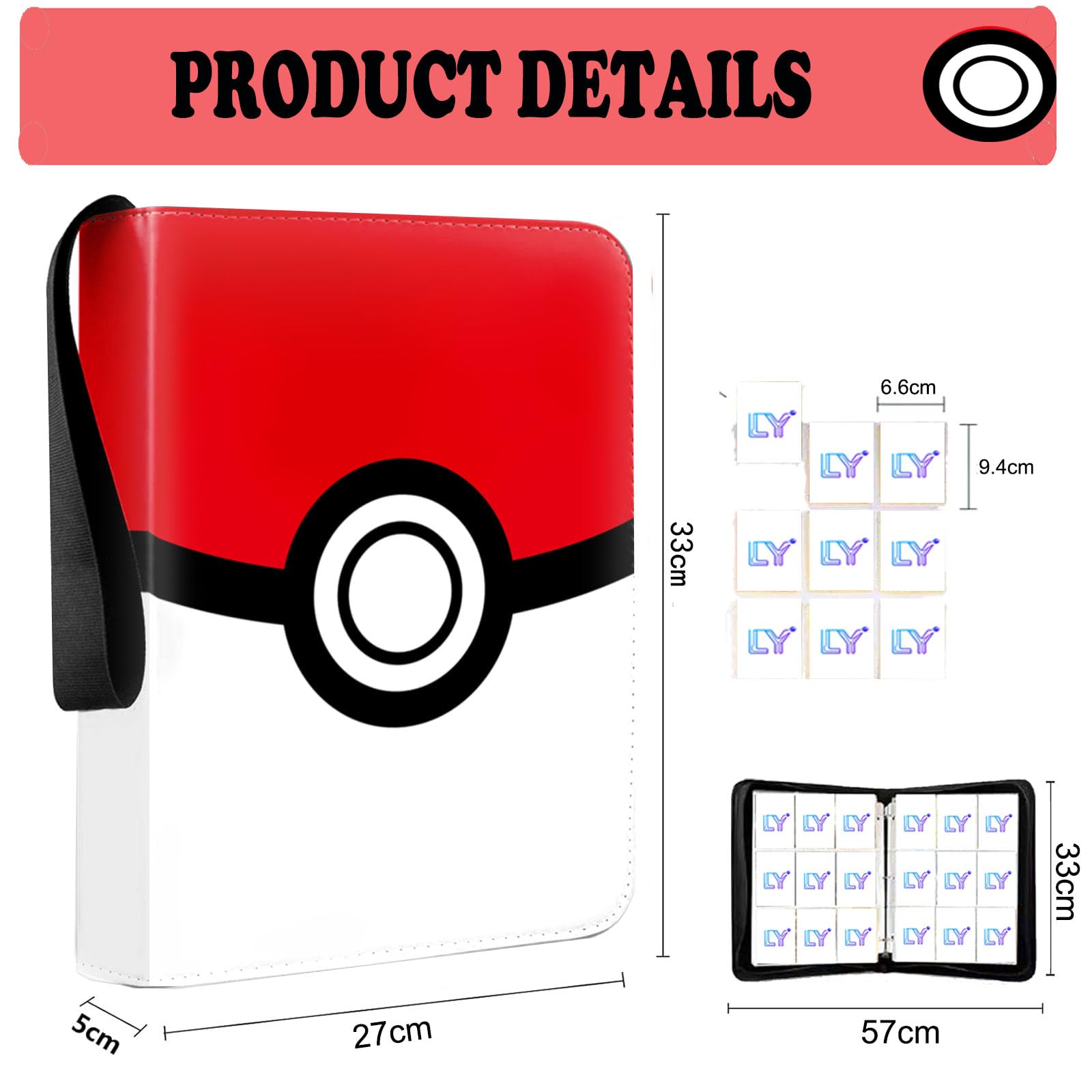 9-Pocket Kids Trading Card Binder, 900-Card Storage Album with 50 Removable Sleeves - Image 2