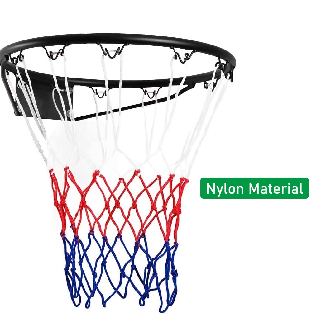 TSHAOUN Rete Da Basket 12 Anelli - Set Di 4 Reti Tricolori Per Canestri Interni Ed Esterni - Foto 14