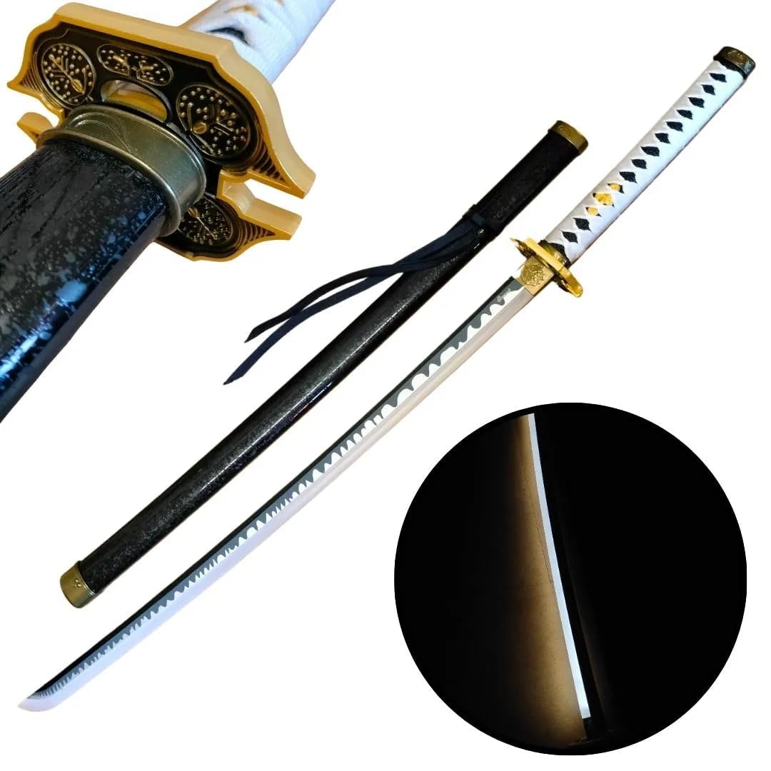 AMONT | Katana Decorativa Yamato con LED, 105 cm | Replica in bambù con Impugnatura Intrecciata | EYM