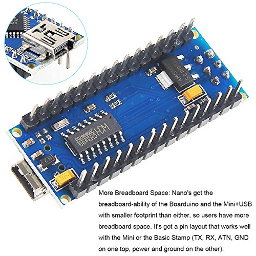 2pcs Na no V3.0,ATmega328P Microcontroller Board,Na no Board CH340G Chip 5V 16MHz with 2pcs 245mm USB Cable, Compatible with Arduino Na no V3.0 for Arduino