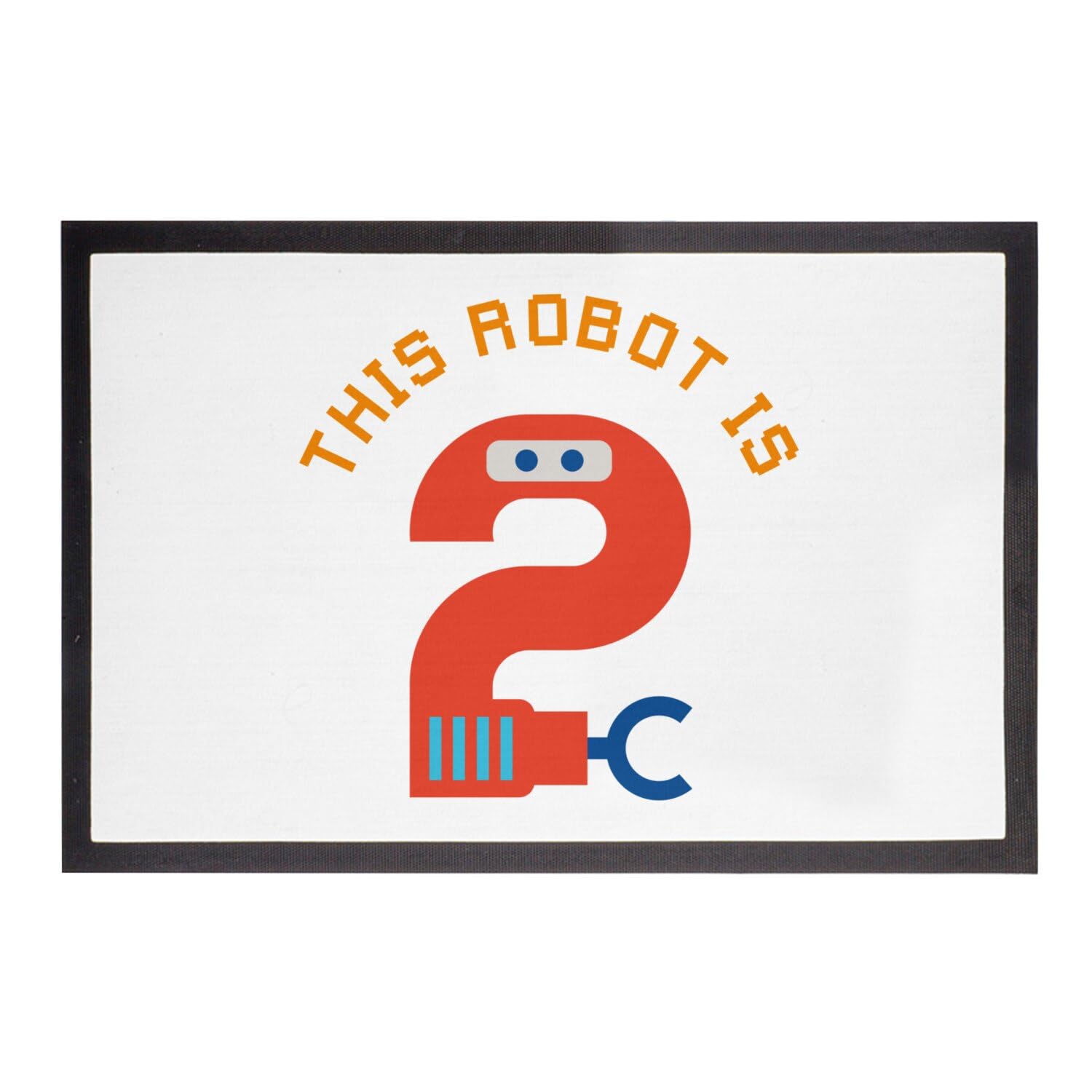 Paillasson robot 2 celebration tapis entrée blanc mécanique