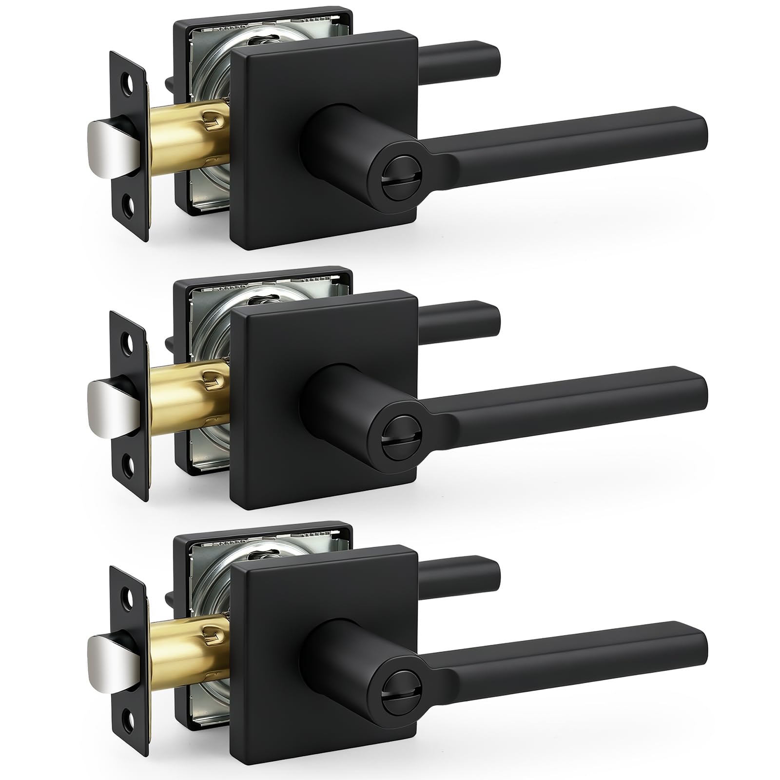 Probrico Door Handle with Lock - Brushed Nickel -31