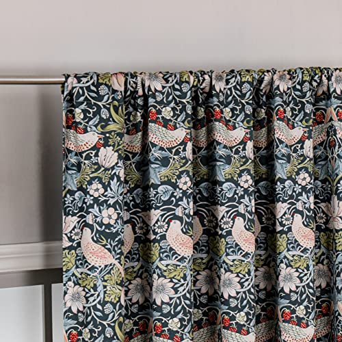 Obal William Morris Blackout Curtains Original Design Rod Pocket Curtains Extra Long Thermal Room Darkening Curtains for Bedroom Living Room, 66" x 90" Drop, Green Strawberry Thief (2 panels) - Image 4