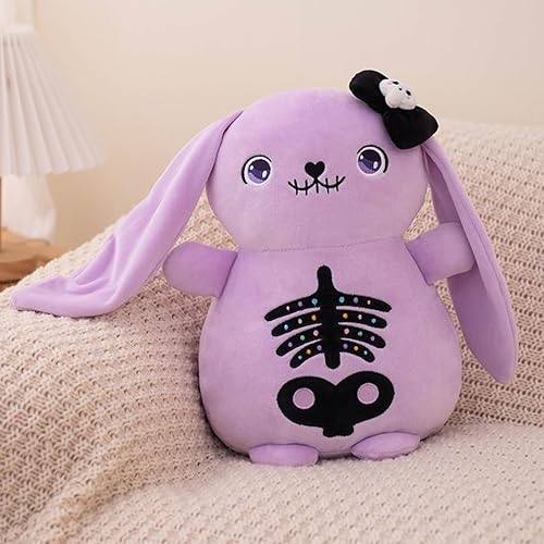 Miniatura 10 de ELAINREN Conejo loco de peluche grande de conejito de Halloween, terrible conejito de Pascua, almohada de animal de conejo rojo suave abrazable,