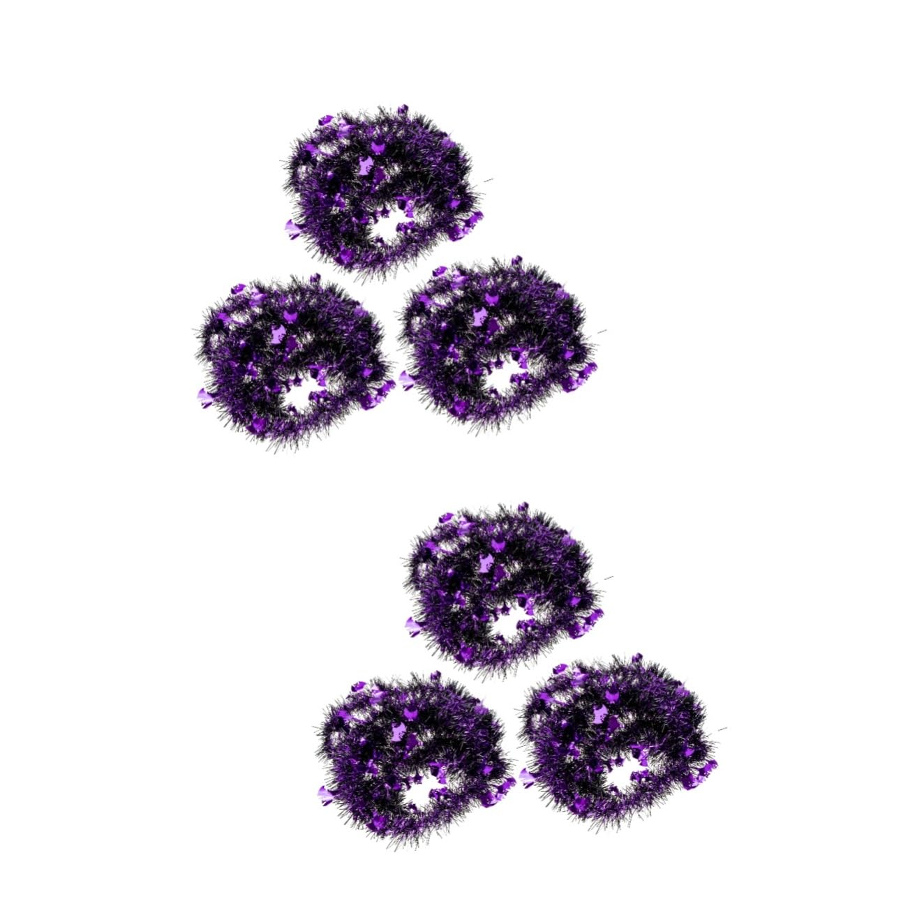 Décor de manteau clinquant et guirlande tinsel d'Halloween TOPBATHY aux reflets denses lot de 6