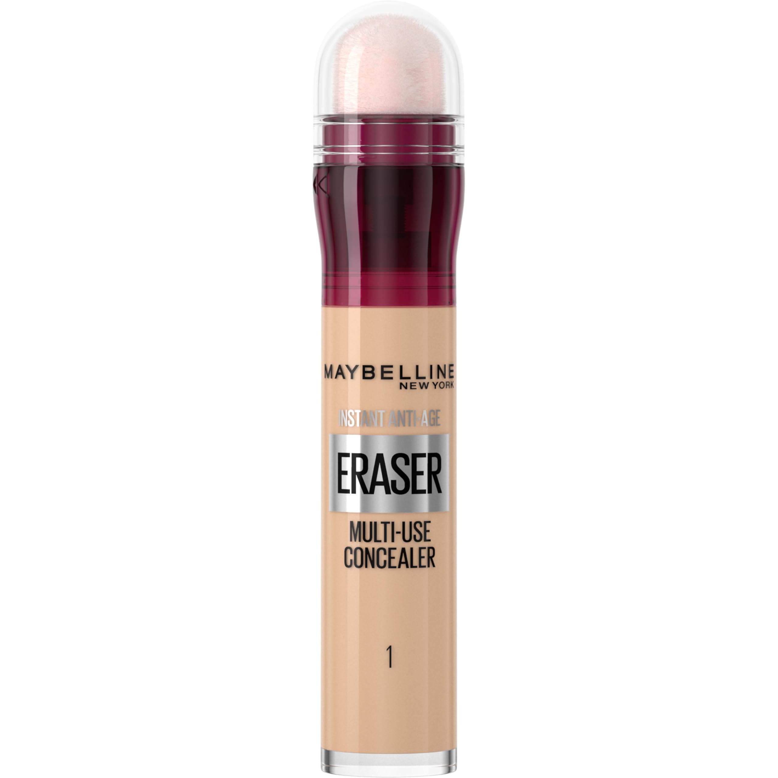 MaybellineConcealer Instant Anti Age Eraser Eye Concealer, Dark Circles and Blemish Concealer, Ultra Blendable Formula Dermatologist Tested & Suitable for Sensitive Skin 01 Light